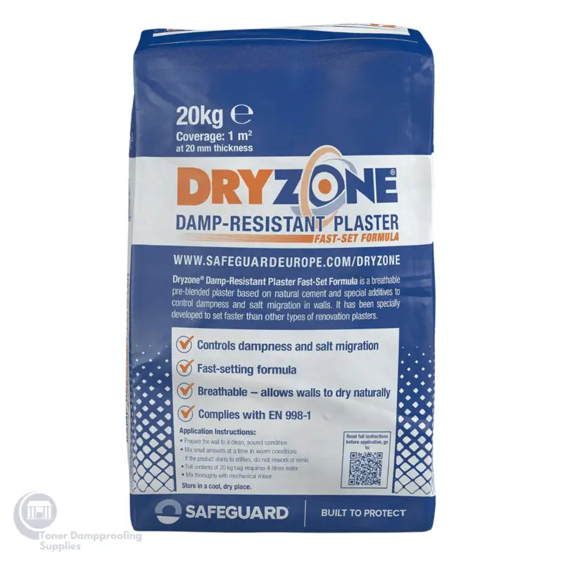 Dryzone Damp Resistant Plaster Fast Set Formula 20 Kg DZ DRP FS