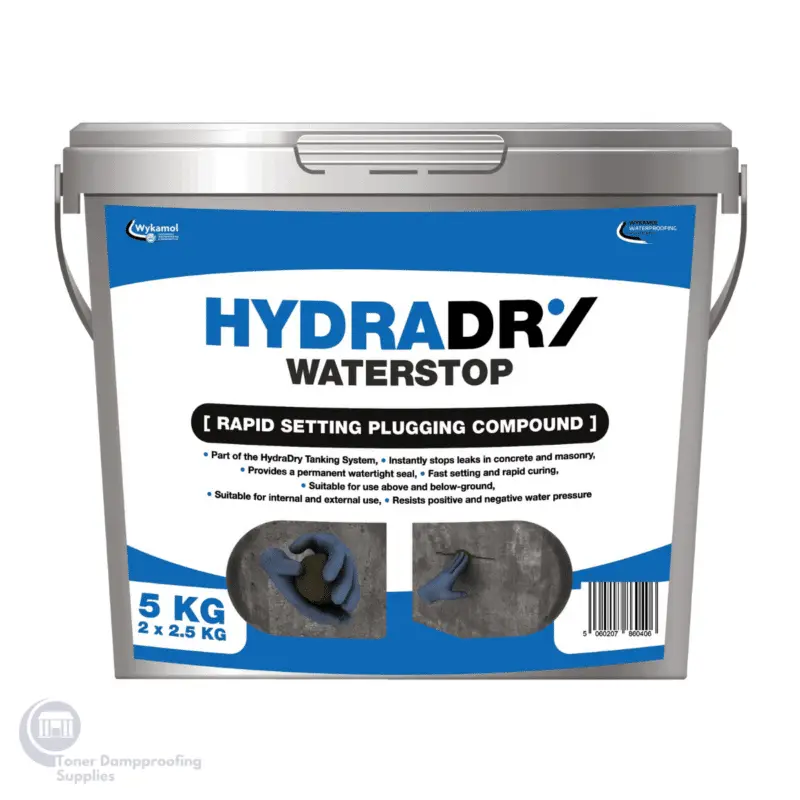 HydraDry WaterStop Rapid Setting Plugging Mortar NMDWATERSTOP