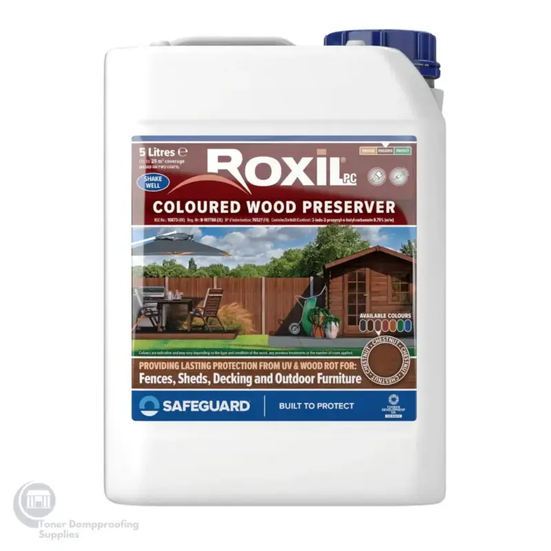 Roxil Coloured Wood Preserver Chestnut RXL CWP CN &ndash; Toner Dampproofing Supplies Ltd (UK)