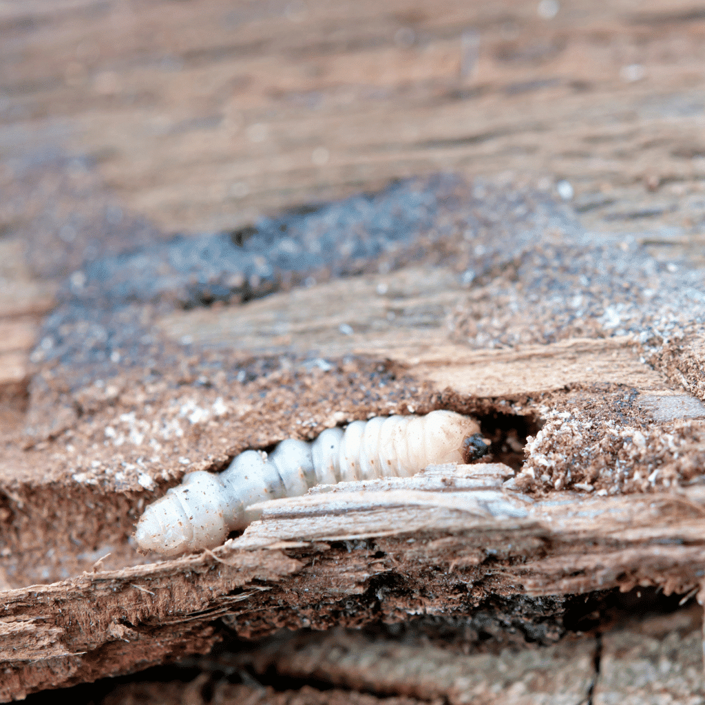 Woodworm Beetle Eating Timber